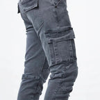 Men's Slim Fit Denim Cargo Pants