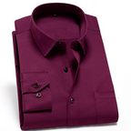 Men's Stretch Comfort Dress Shirt Burgundy red