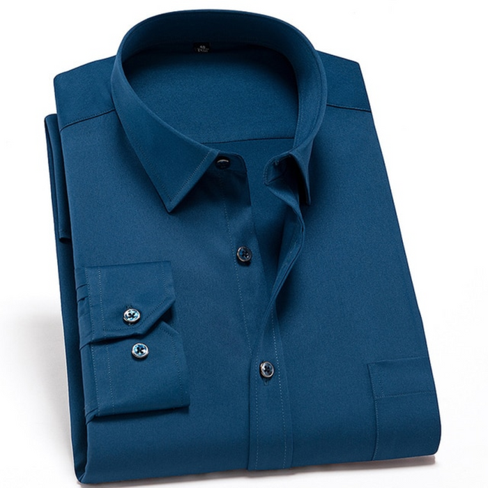 Men's Stretch Comfort Dress Shirt Blue