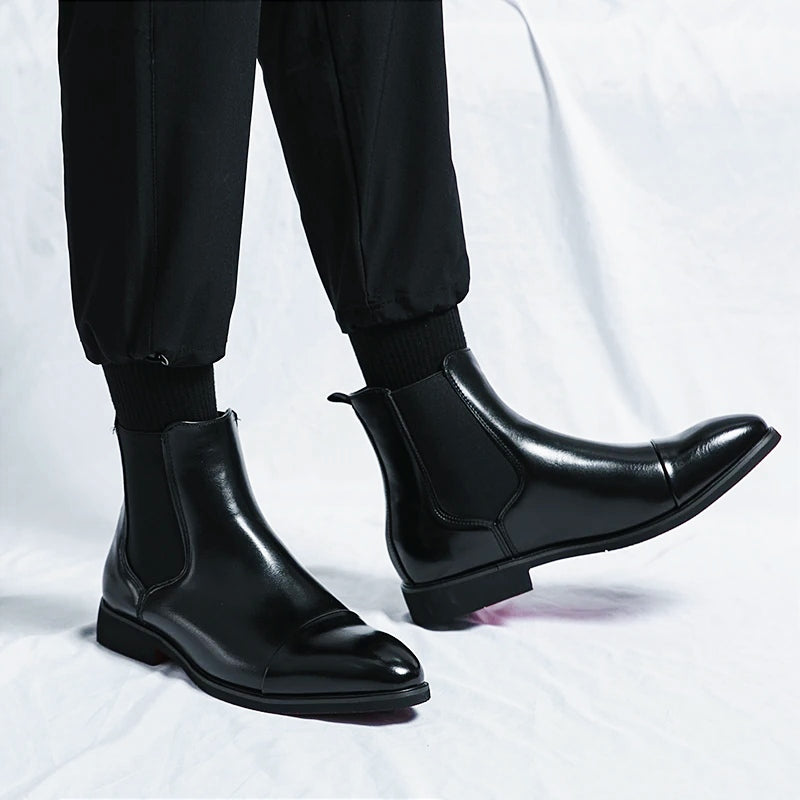 Premium PU Leather Chelsea Boots for Timeless Elegance-MODAUTLET