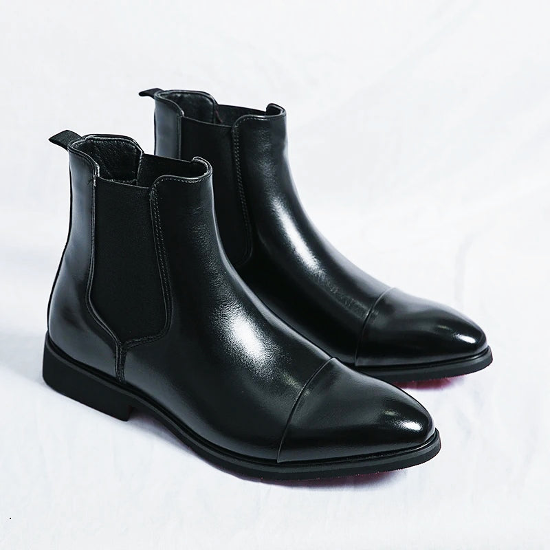 Premium PU Leather Chelsea Boots for Timeless Elegance-MODAUTLET