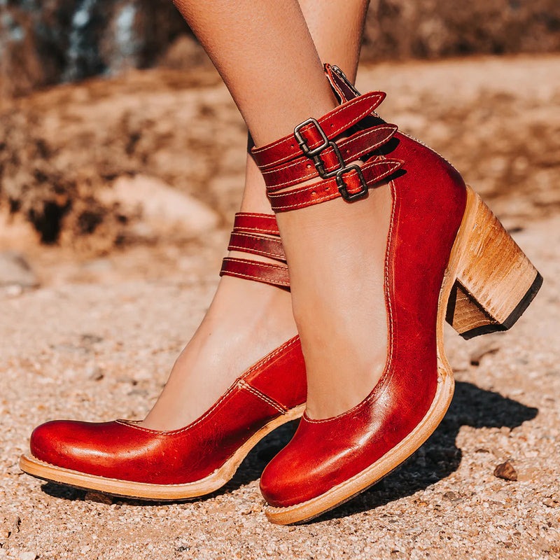 Elegant Belt Buckle Strap Mary Jane Shoes for Women-MODAUTLET
