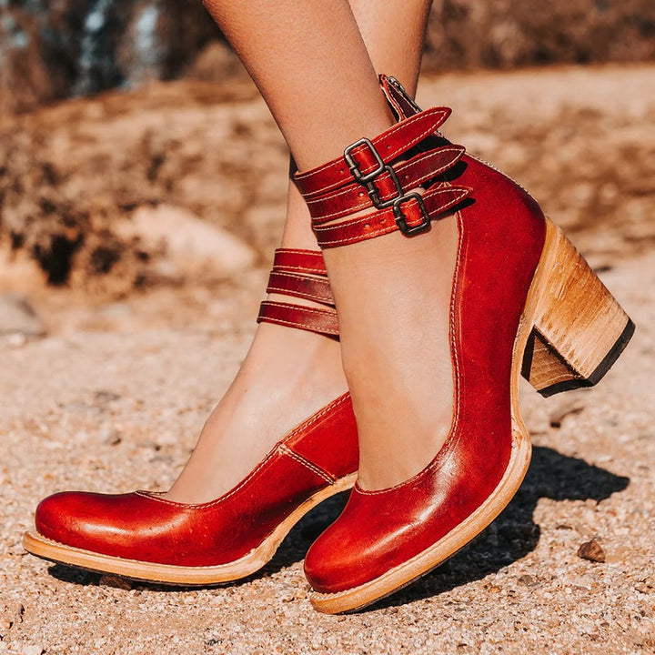 Elegant Belt Buckle Strap Mary Jane Shoes for Women-MODAUTLET