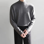 Mock Neck Pullover Sweater Dark Gray