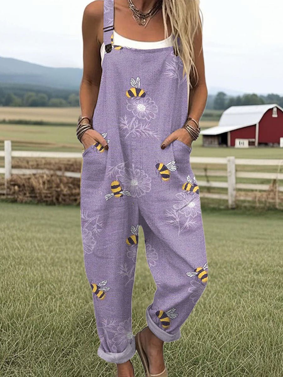 Ivy | Women's Relaxed-Fit Bee Print Jumpsuit-MODAUTLET