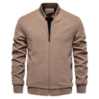 Waffle-Knit Zip Jacket for Ultimate Comfort Brown