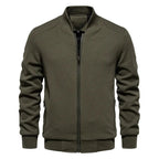 Waffle-Knit Zip Jacket for Ultimate Comfort Green