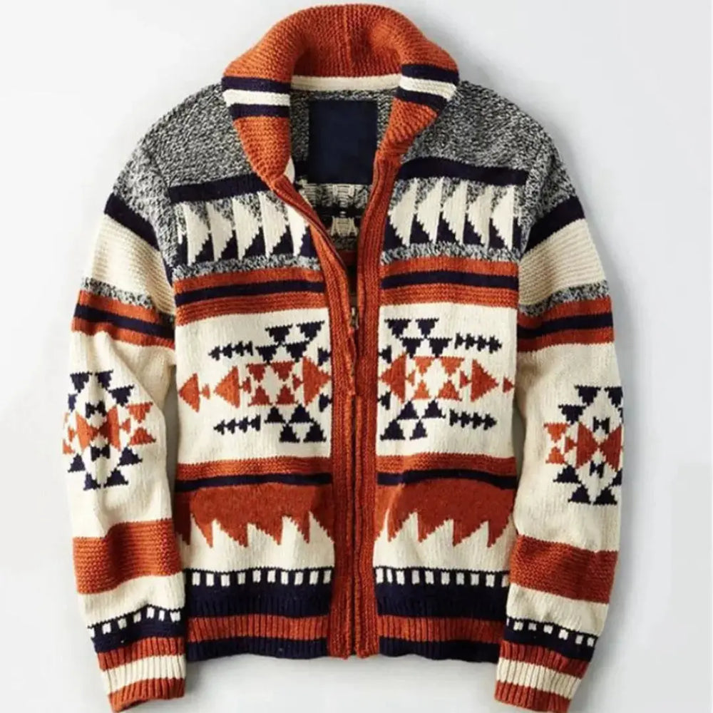 Jacquard Knit Cardigan