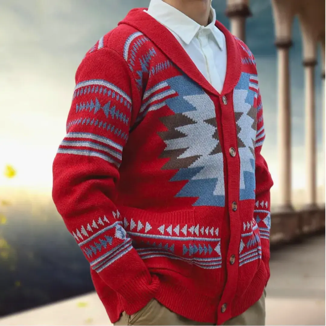 Jacquard Knit Cardigan