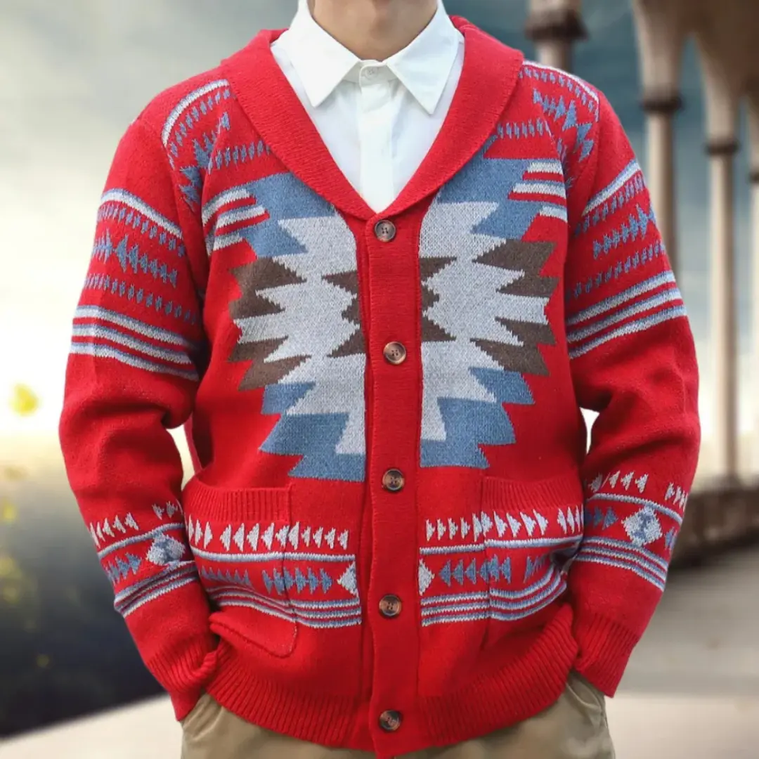 Jacquard Knit Cardigan XL
