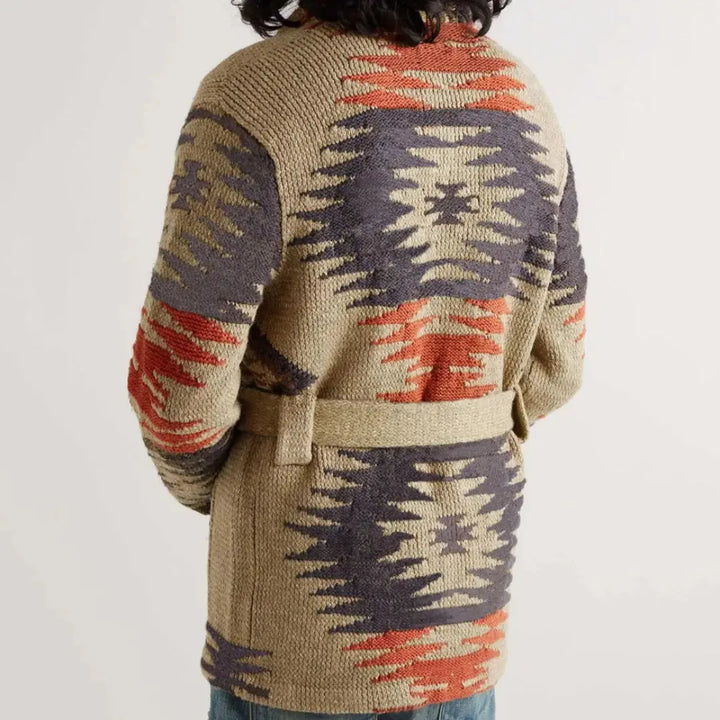 Jacquard Wool Cardigan for Men