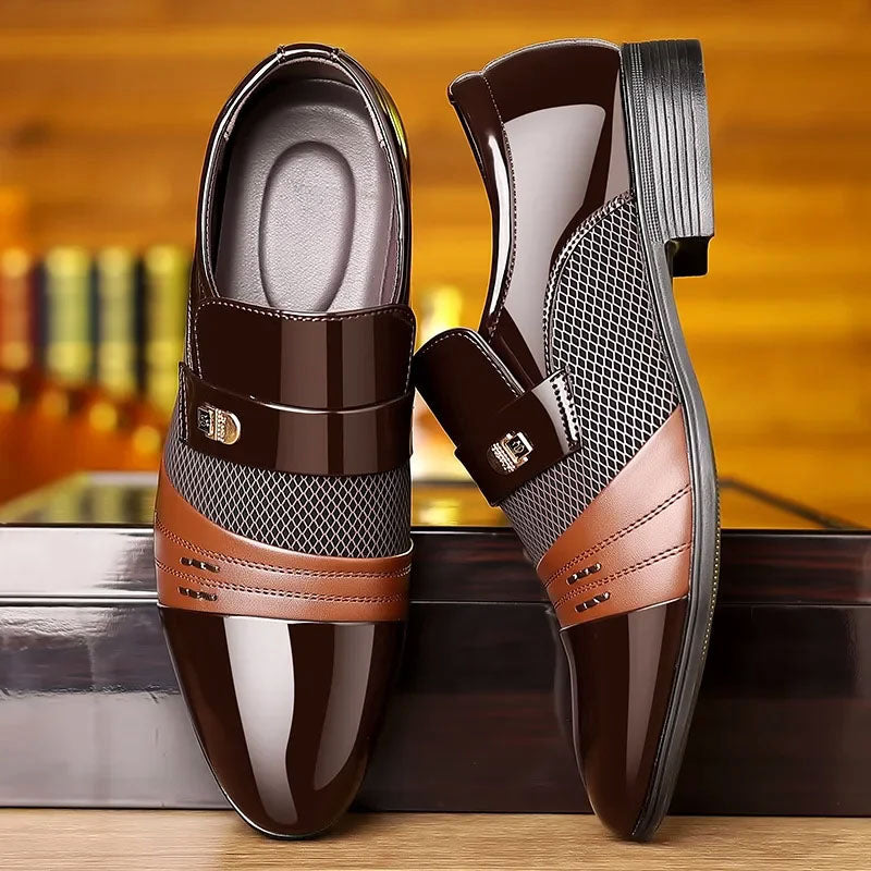 James | Men's Glossy Finish Dress Shoes-MODAUTLET