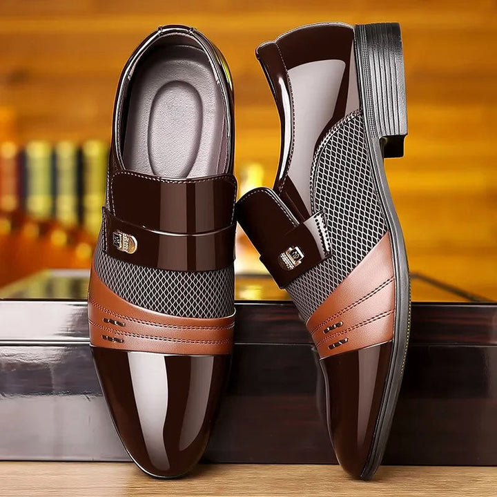 James | Men's Glossy Finish Dress Shoes-MODAUTLET
