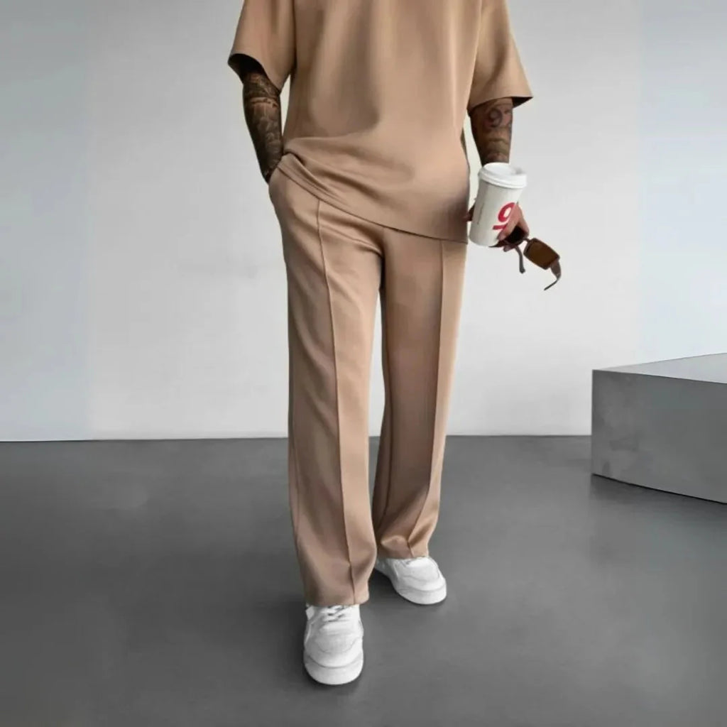 Straight-Leg Casual Pants for Everyday Comfort Beige