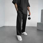 Straight-Leg Casual Pants for Everyday Comfort Black