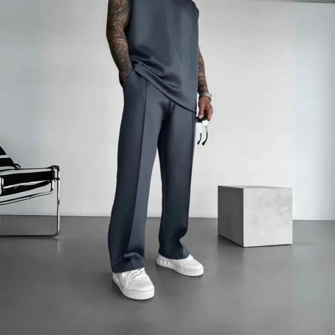 Straight-Leg Casual Pants for Everyday Comfort Gray