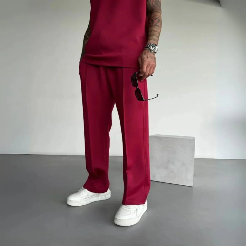 Straight-Leg Casual Pants for Everyday Comfort Red