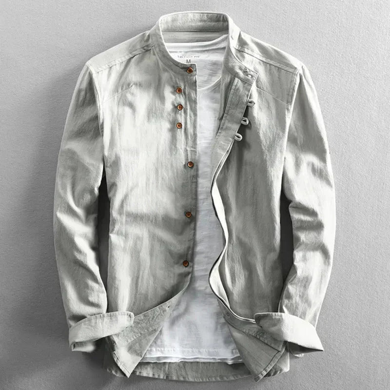 Camicia da uomo a maniche lunghe ispirata al Giappone