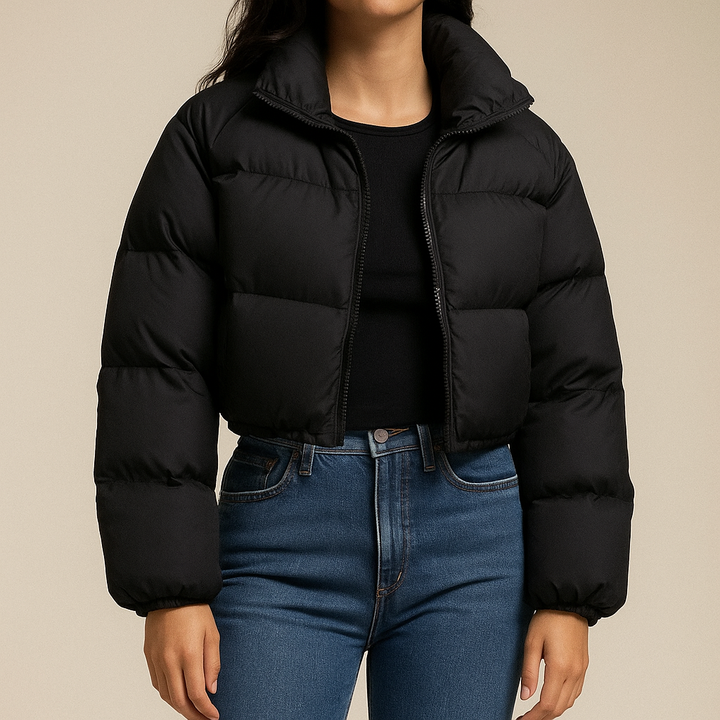 Jeanette Cropped Down Jacket Black