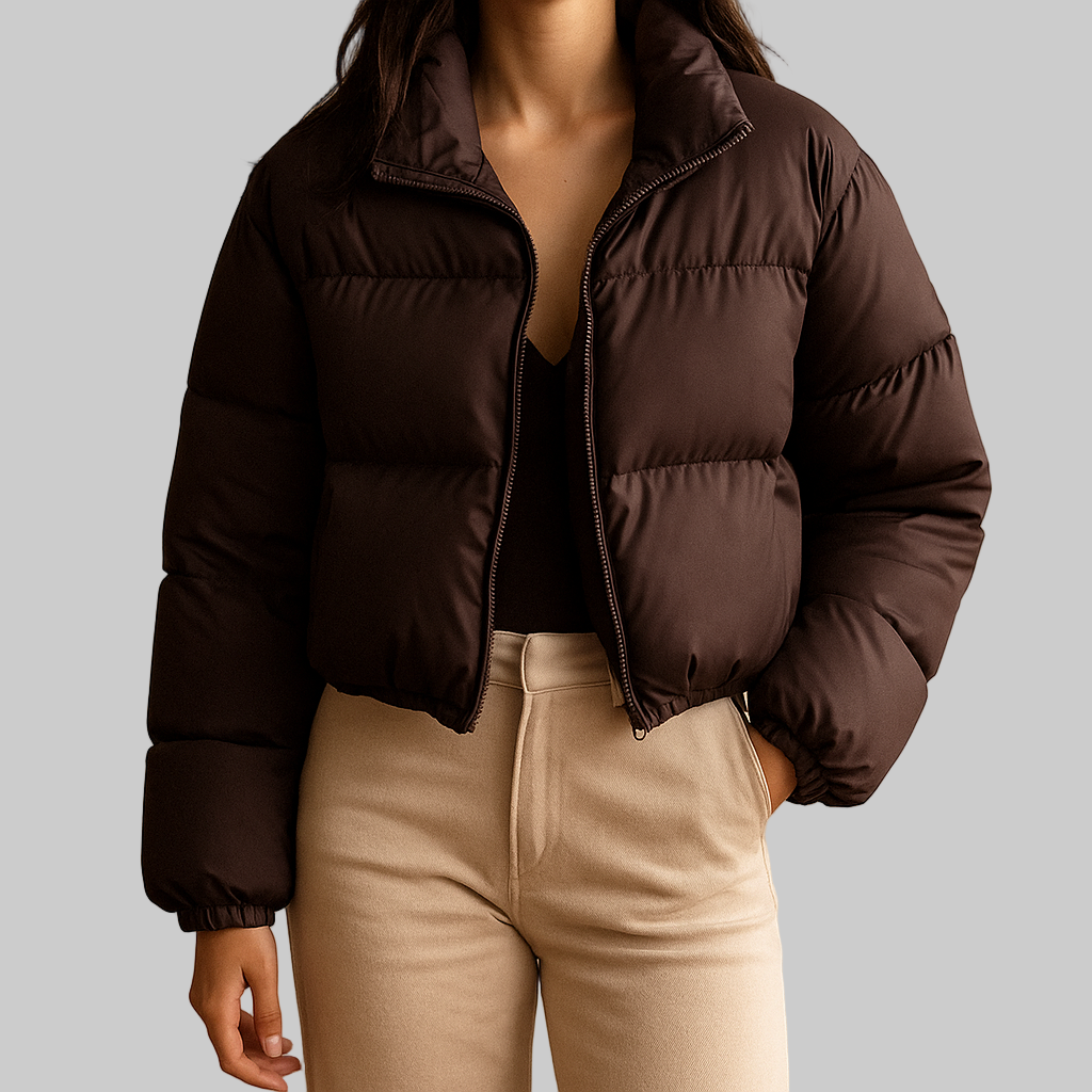 Jeanette Cropped Down Jacket Brown