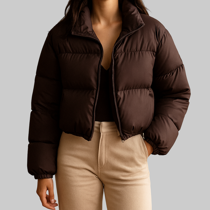 Jeanette Cropped Down Jacket Brown