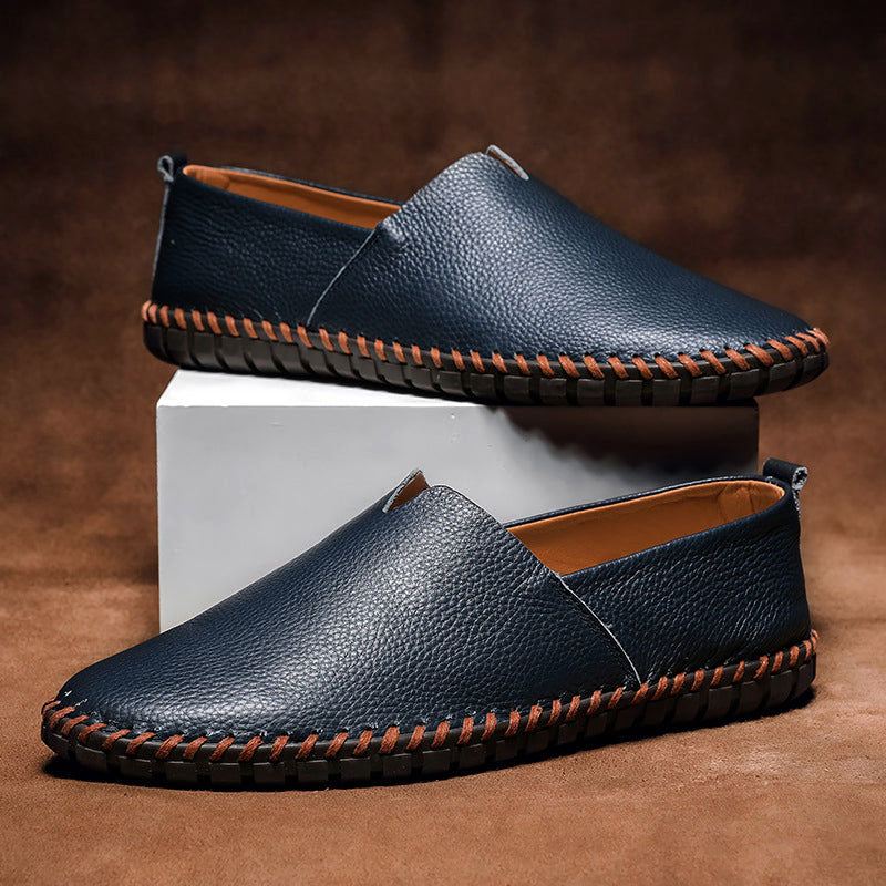 John | Men's Hand-Stitched Leather Loafers-MODAUTLET