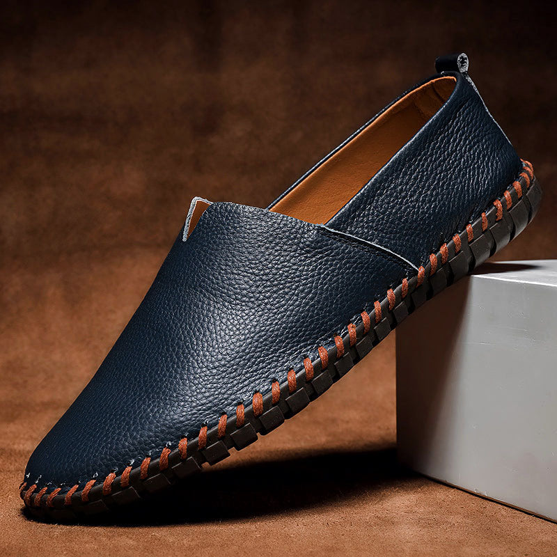 John | Men's Hand-Stitched Leather Loafers-MODAUTLET