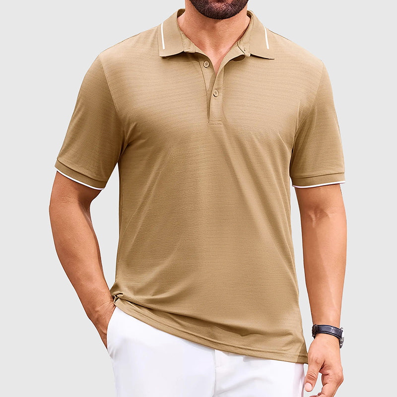 John | Men's Jacquard Golf Polo Shirt-MODAUTLET