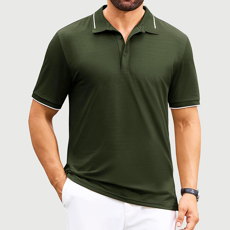 John | Men's Jacquard Golf Polo Shirt-MODAUTLET