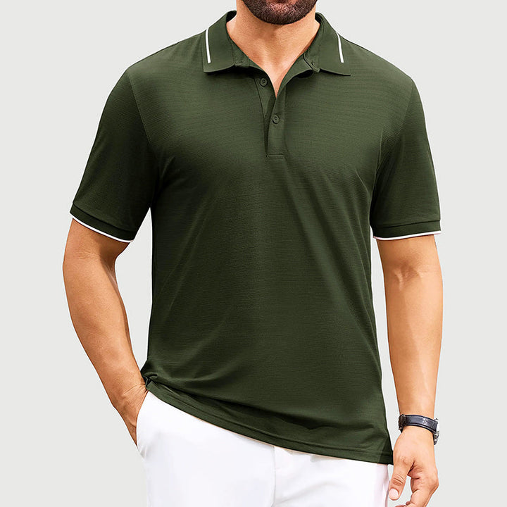John | Men's Jacquard Golf Polo Shirt-MODAUTLET