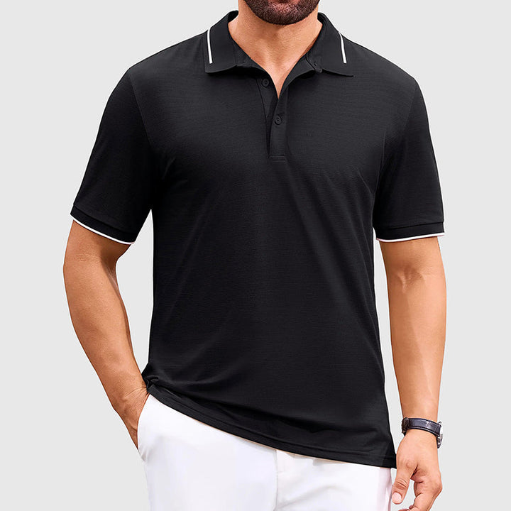 John | Men's Jacquard Golf Polo Shirt-MODAUTLET