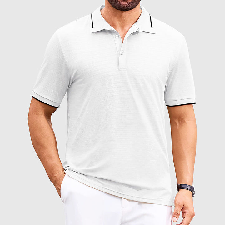 John | Men's Jacquard Golf Polo Shirt-MODAUTLET