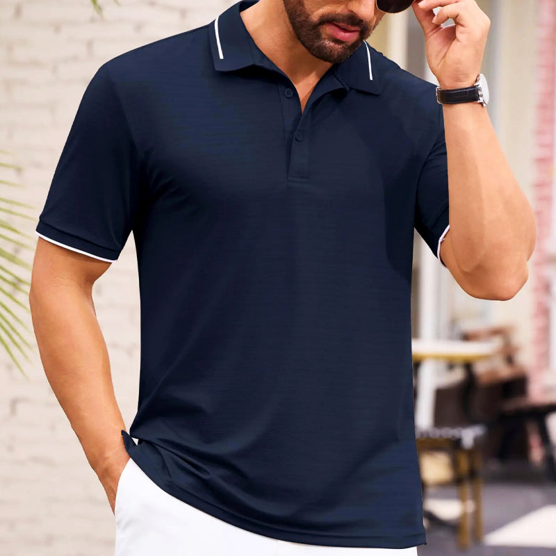 John | Men's Jacquard Golf Polo Shirt-MODAUTLET
