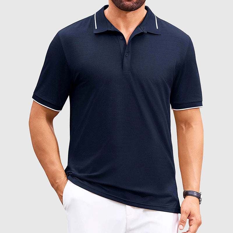 John | Men's Jacquard Golf Polo Shirt-MODAUTLET