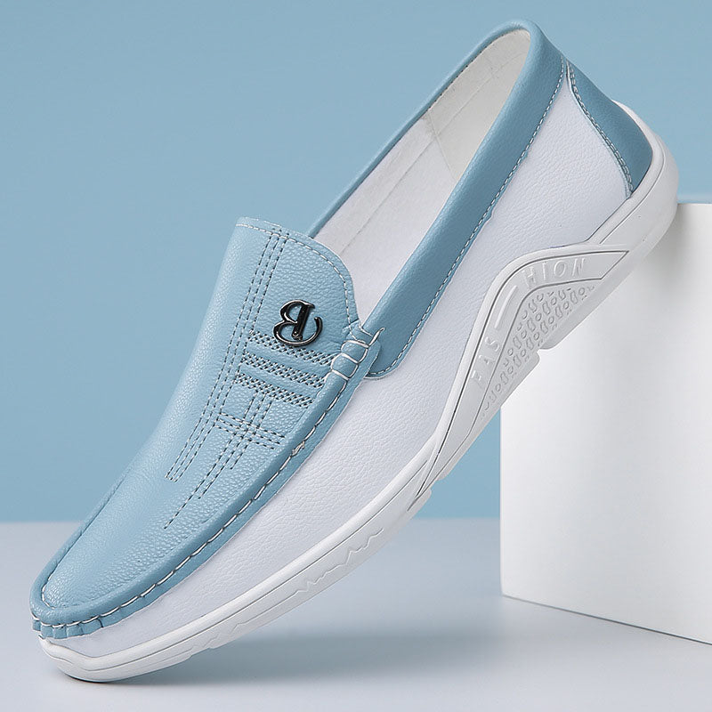 John | Men's Slip-On Loafers with Contrast Panel-MODAUTLET