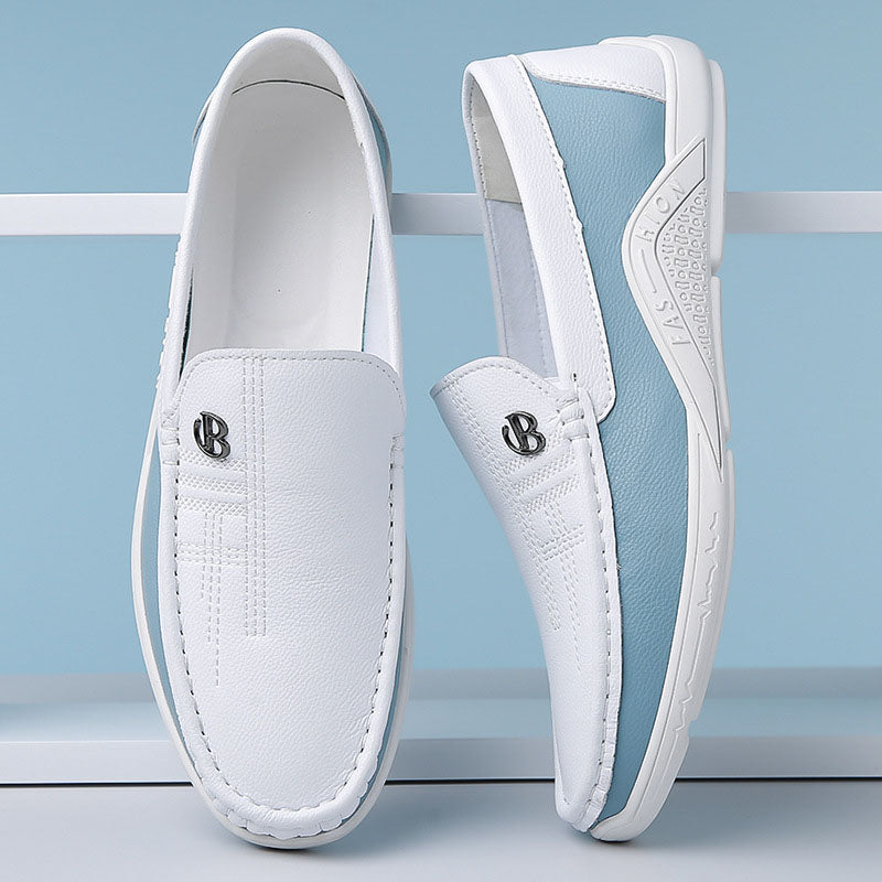 John | Men's Slip-On Loafers with Contrast Panel-MODAUTLET