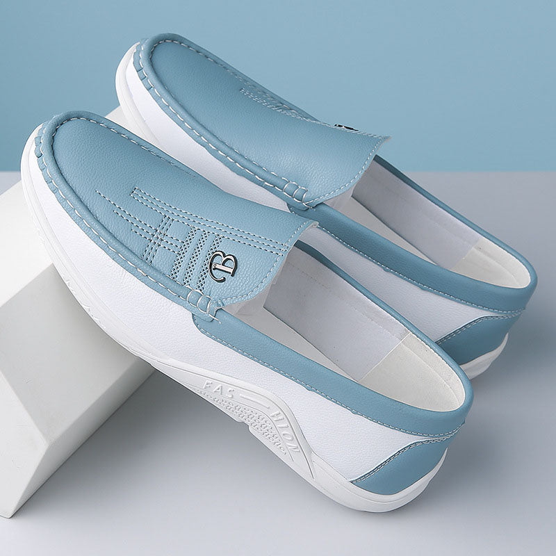 John | Men's Slip-On Loafers with Contrast Panel-MODAUTLET