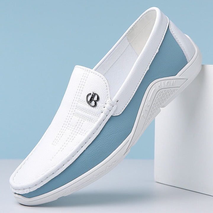 John | Men's Slip-On Loafers with Contrast Panel-MODAUTLET