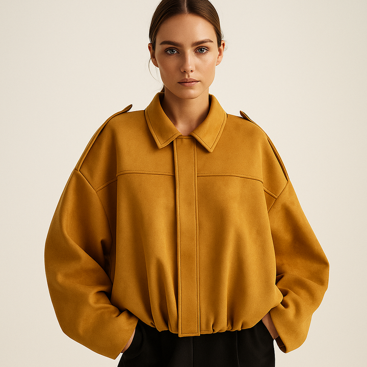 Josephine Stylish Bomber Jacket Yellow