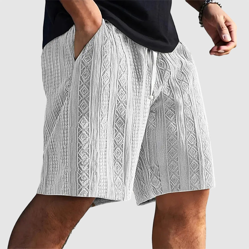 Justin | Men's Geometric Knit Drawstring Shorts-MODAUTLET