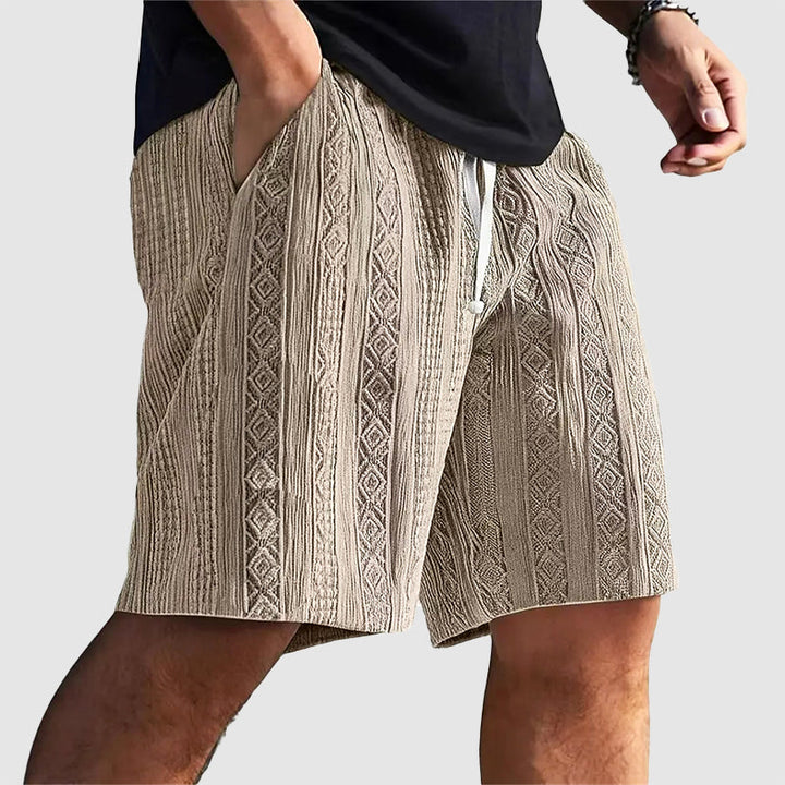 Justin | Men's Geometric Knit Drawstring Shorts-MODAUTLET