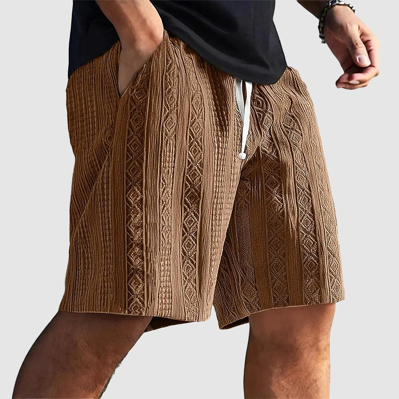 Justin | Men's Geometric Knit Drawstring Shorts-MODAUTLET