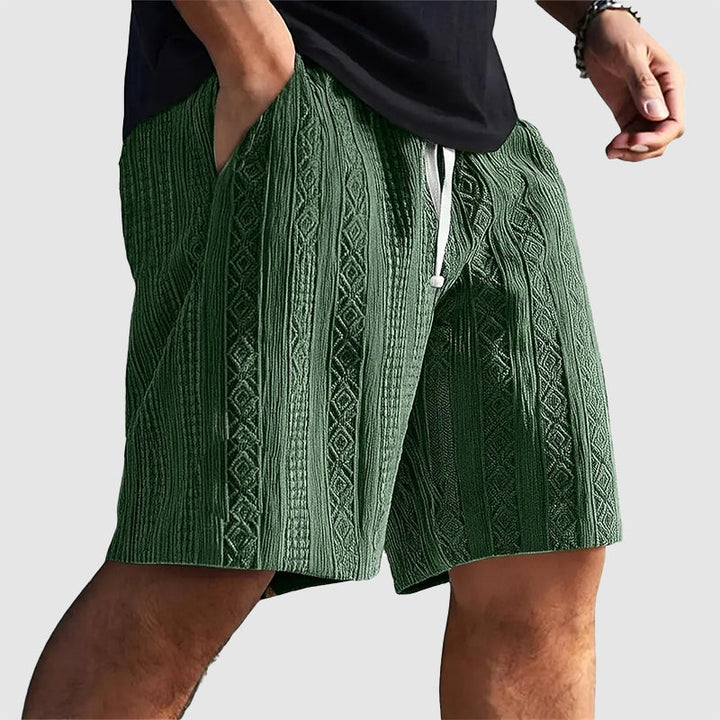 Justin | Men's Geometric Knit Drawstring Shorts-MODAUTLET