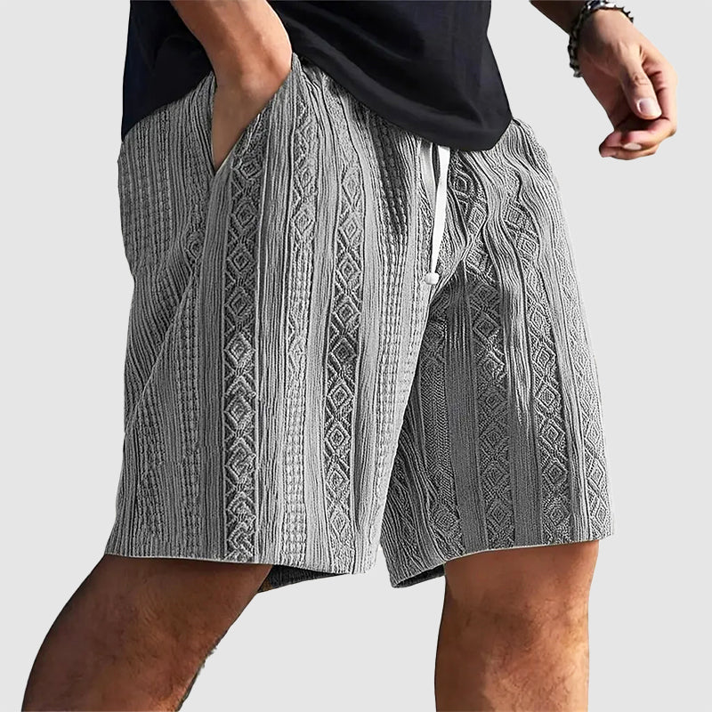 Justin | Men's Geometric Knit Drawstring Shorts-MODAUTLET
