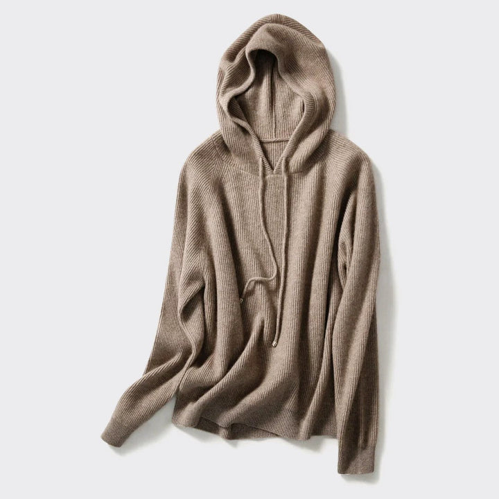 Women's Cashmere Blend Ribbed Hoodie