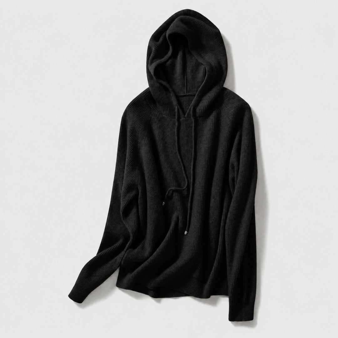 Women's Cashmere Blend Ribbed Hoodie