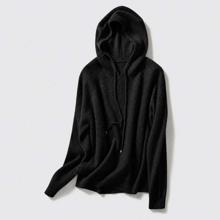 Women's Cashmere Blend Ribbed Hoodie