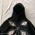 Eye Patchwork Hoodie for Bold Japanese Streetwear Style