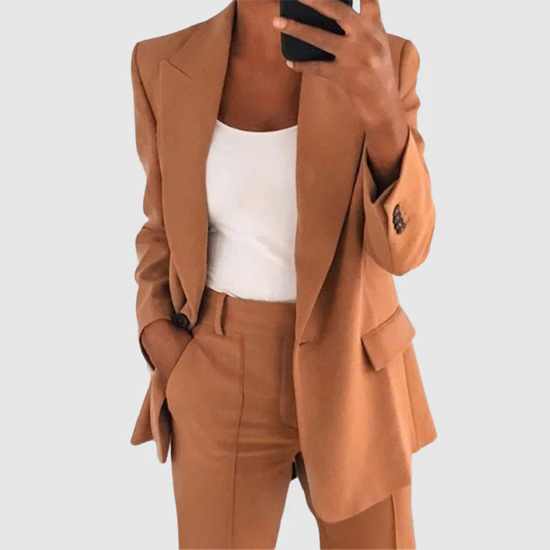 Womens Blazer And Pants Set For Work Professional Suit Khaki