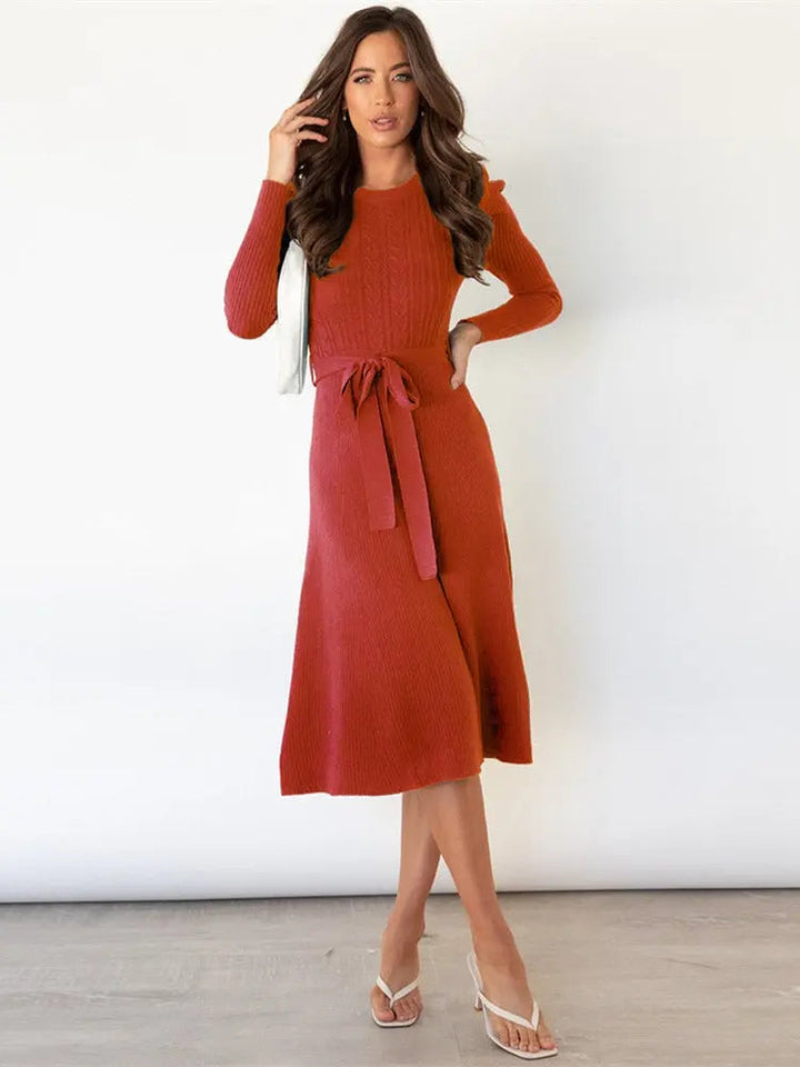 Women's Cozy Chic Knitted Midi Dress-MODAUTLET